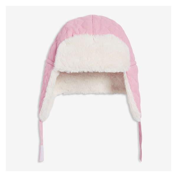 Toddler Girls' Quilted Trapper Hat - Pale Pink